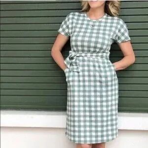 Green Checkered Midi Dress